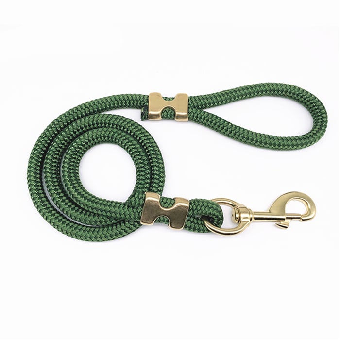 Dark green marine rope dog leash, wholesale custom nylon rope dog lead Dark green marine rope dog leash, wholesale custom nylon rope dog lead