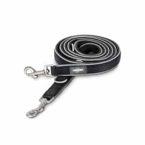 Heavy duty dog leash double-head full view showing nylon neoprene construction