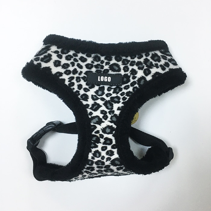 Wholesale plush fleece dog harness full front view for small medium large dogs